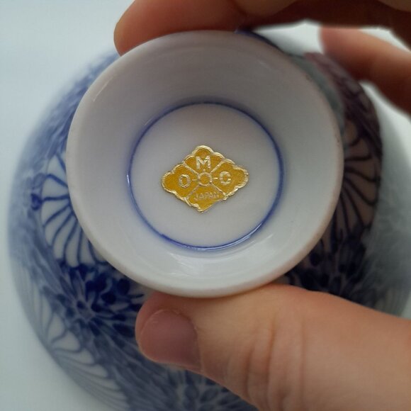 Vintage Otagiri Blue White Floral Ceramic Rice Bowl - Picture 10 of 16